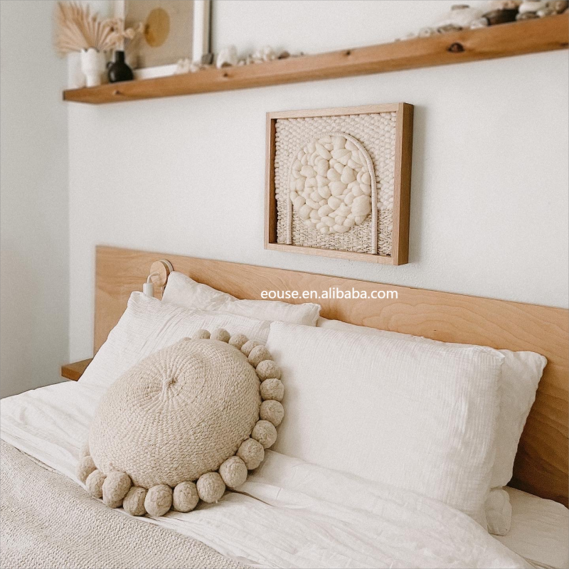 Factory price high quality Bohemian cotton handicraft home decor white round wall decoration for living room/bedroom