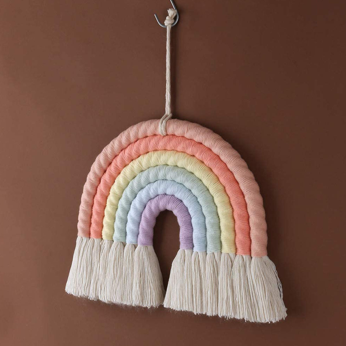 Macrame Rainbows Tassel Woven Wall Hanging Handmade Boho Decor Kids Room Decoration