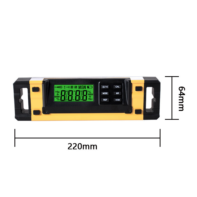 9 Inch 22cm LCD Backlight Electronic Measuring Spirit Level Meter Digital Magnetic Level