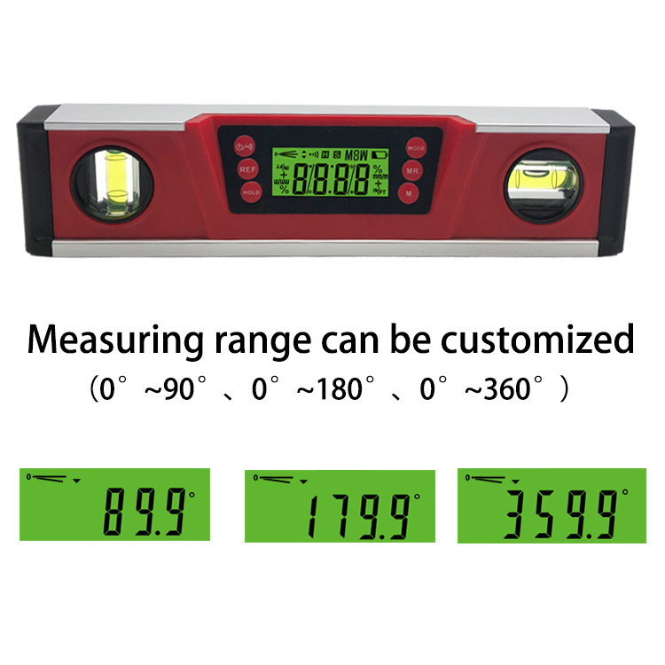 Laser Measuring Instrument Angle Meter 230mm Digital Spirit Level With Two Bubble