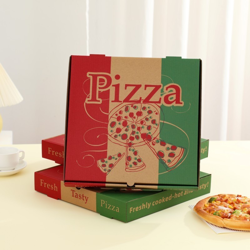 Custom 8 In 12 In Printed Kraft Corrugated Pizza Takeaway Pizza Box Price Cheap Wrapping personalised  Paper packaging Pizza Box