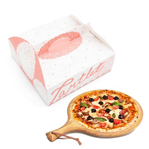 Food Package Grade Pizza Box 12 16 Inch Custom Size White Cardboard Paper Pink Pizza Box