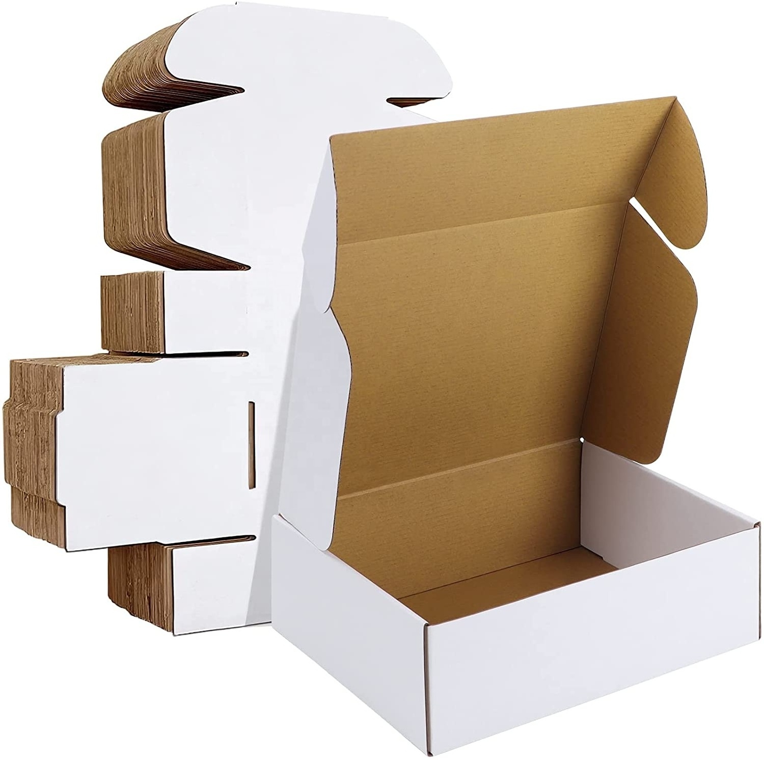 Recycled White Corrugated Blank Gift Storage Wrap Package Shoes Clothing Carton Cardboard Craft Packaging Shipping Paper Boxes