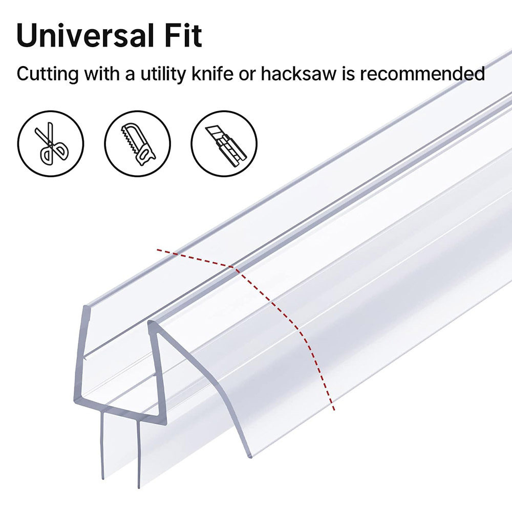 PVC Waterproof Rubber Sliding Plastic Glass Seal Strip Magnetic Sealing Strip Frameless Clear Bottom Shower Door Seal Strip