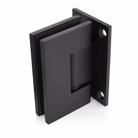 180 Degree Shower Door Hinge Glass Clamp 304 316 Stainless Steel in matt black for swing door