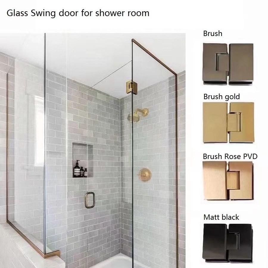 Frameless fixed casement swing frosted shower glass screen popular bathroom sliding door for Hotel/Apartment/Villa