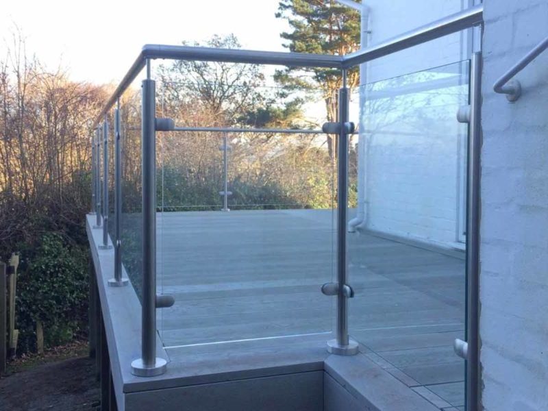 Outdoor stair handrail Balustrade column deck tempered glass stainless steel square railing handrail railing