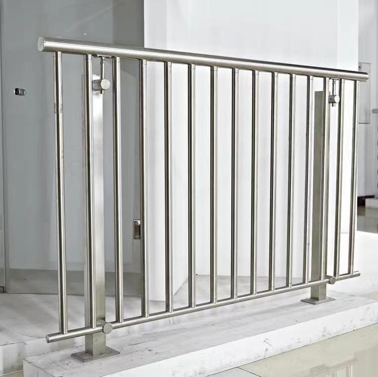 Outdoor&Indoor Stair Rail / Exterior Balcony Stainless Steel Tube Railing Baluster / Outdoor Metal Stair Pipe Railing