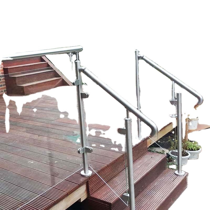 Polished Villa Exterior Baluster And Railing Foshan Factory Safty Outdoor Balustrades & Handrails Stainless Steel Stair Rail