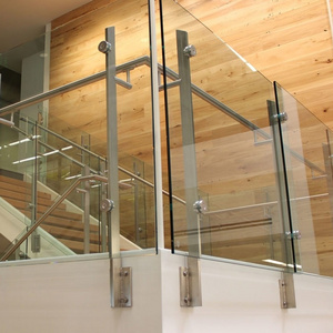 Modern stainless steel glass railing for stairs / stainless steel stair handrail manufacturer