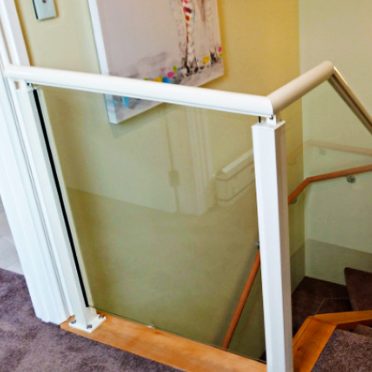 Indoor Easy fill in Glass Railing System for Balcony Stainless Steel Frameless Frosted LED Glass Baluster Standoff