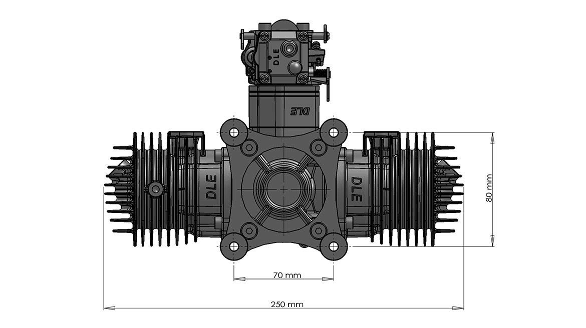 Original DLE120 Gasoline Engine UAV Power System 180W Exhaust CC Twin Cylinder Generation RC Airplane model