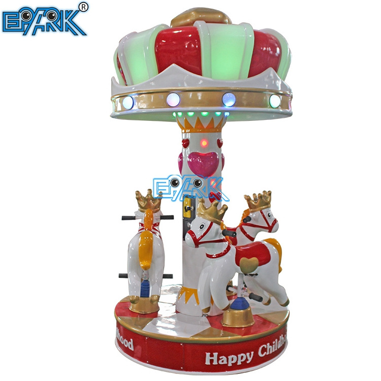 Electric Merry Go Round Antique Children 3 Seats Mini Small Carousel For Sale