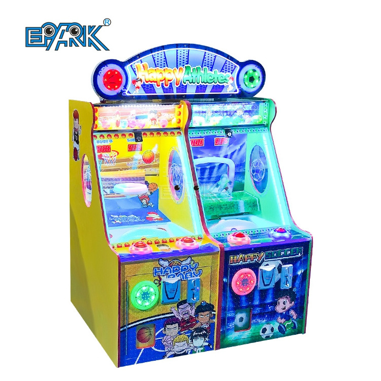 Kids Indoor Lottery Games Machine Happy Soccer 3 Amusement Arcade Game Machines Happy Athletes Token Coin Pusher Gaming Machine