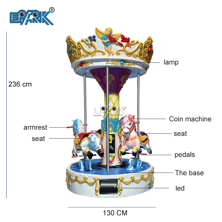 Kids Ride Go Marry Around Carousel Ride Horse Ride Electric Swing Car Game Machine For Amusement Park Playground