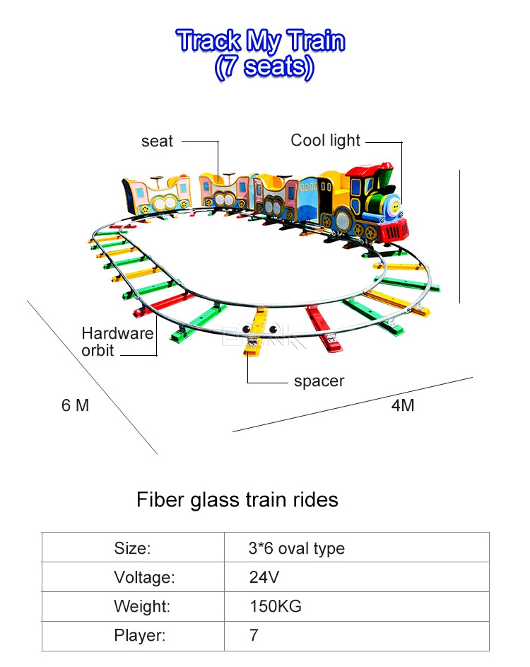 Commercial Games Amusement Park Kiddie Ride On Train ,Railway For Children