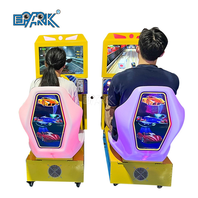 Indoor Game Center Simulator Arcade Car Racing Game Steering Wheel With Chair For Kids