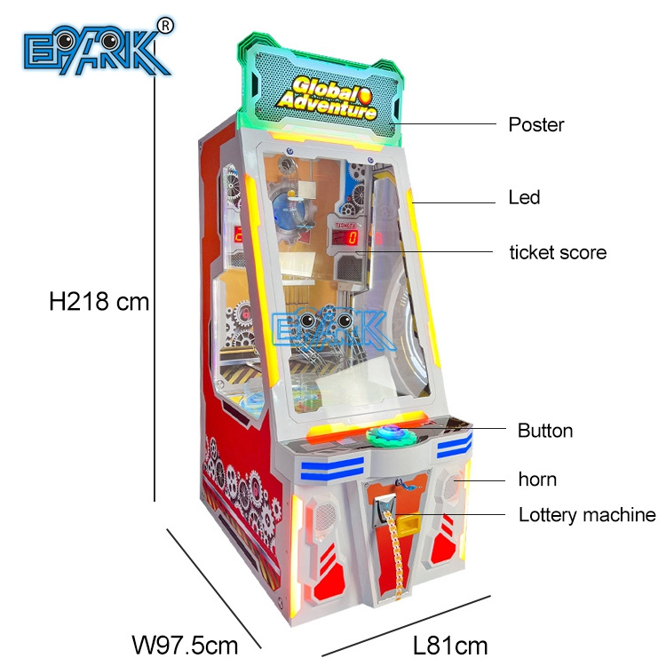 Latest Hot Selling Coin Operated Arcade Adventure Drop Ball Skip Redemption Game Machine Children'S Indoor Arcade Game