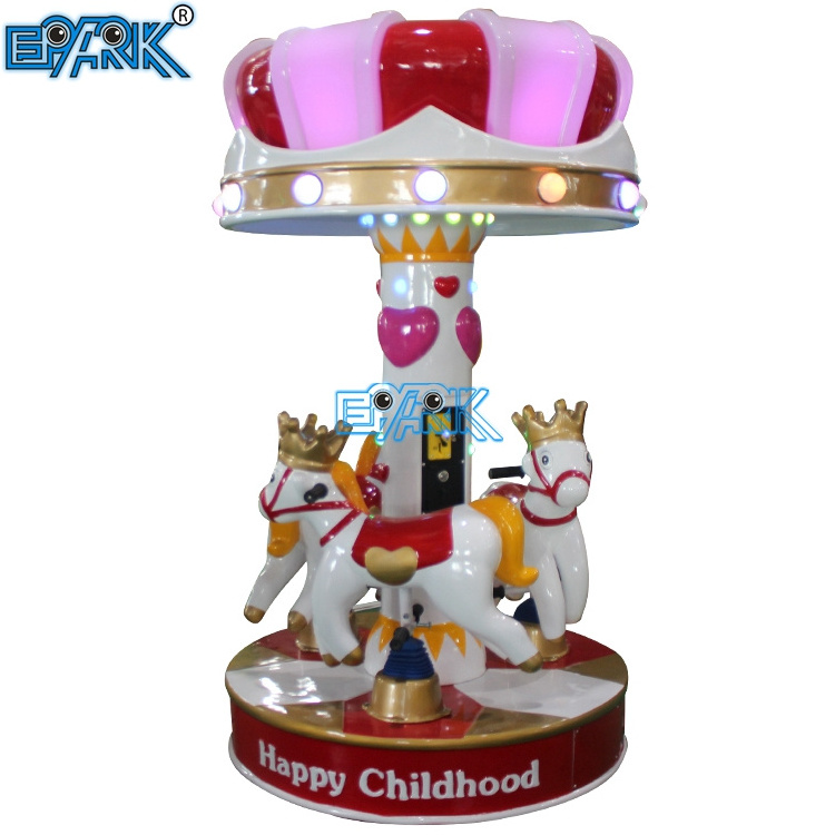 Electric Merry Go Round Antique Children 3 Seats Mini Small Carousel For Sale