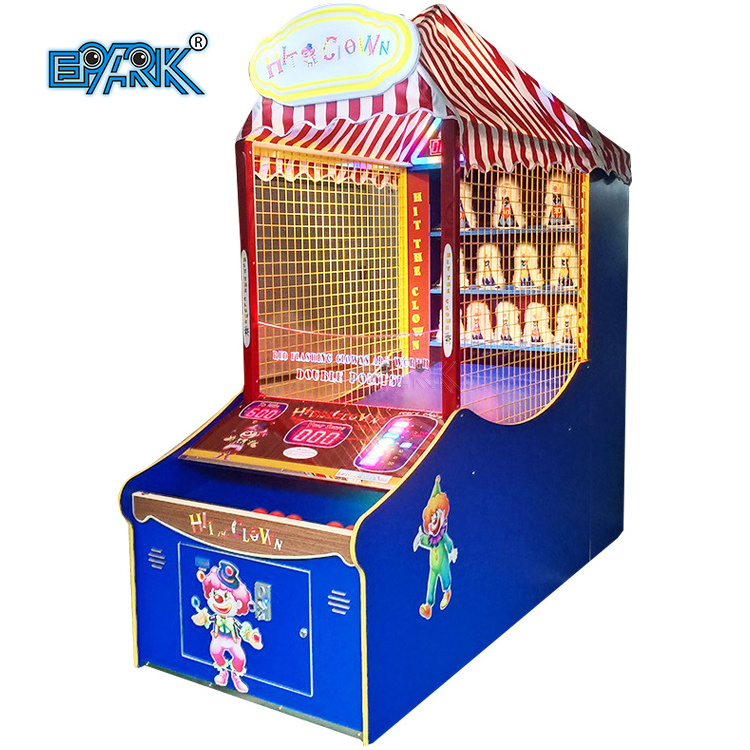 Indoor Coin Operated Toss Coin Hit The Clown Arcade Game Machine Redemption Game Machine