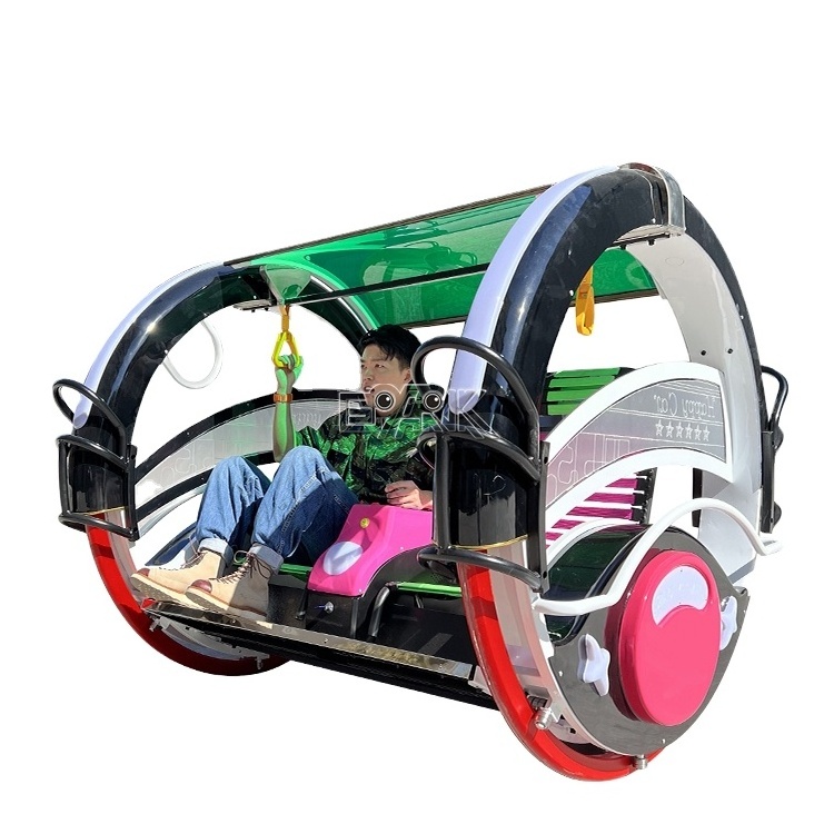 Amusement Park Rides New 360 Degree Electric Leswing Happy Car Double Players Rolling Car 360 Rolling  Cars