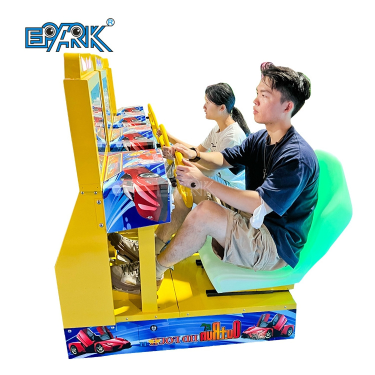 Indoor Game Center Simulator Arcade Car Racing Game Steering Wheel With Chair For Kids