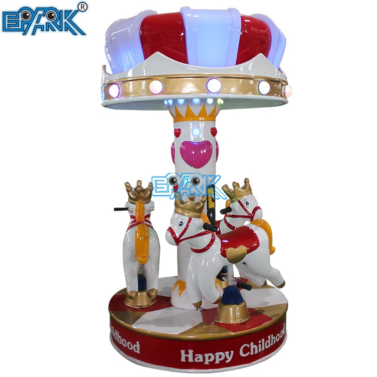 Electric Merry Go Round Antique Children 3 Seats Mini Small Carousel For Sale