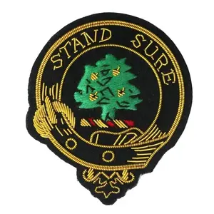 Source STAND SURE Bullion Wire Hand Embroidered Blazer Badges High Quality Custom Made Blazer Badges Manufacturer From Pakistan