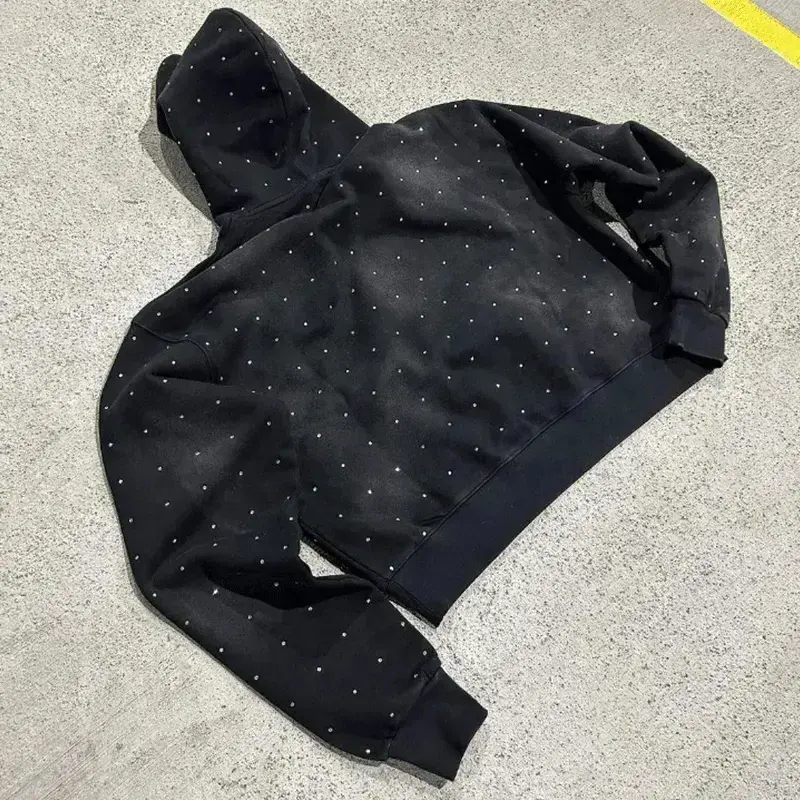 Rhinestone Streetwear Unisex Full Zip up Men's Hoodies Wholesale Custom Women's Diamond Zipper Hoodie