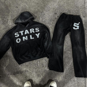 Custom Logo Sweat suit Plain Track Suits Sport 2 Piece Sweatpants And Hoodie Set Stitch Tracksuits  screen print For Men