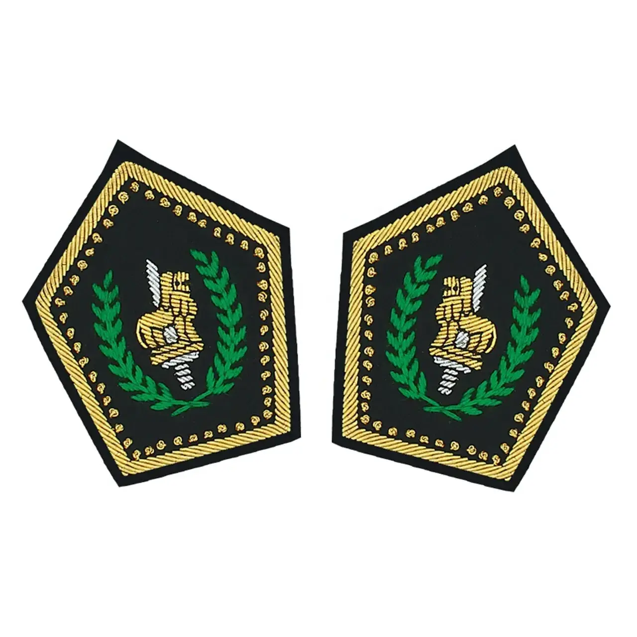 Ceremonial Officer Uniform Collar Badges Embroidered Collar badges and Uniform Accessories