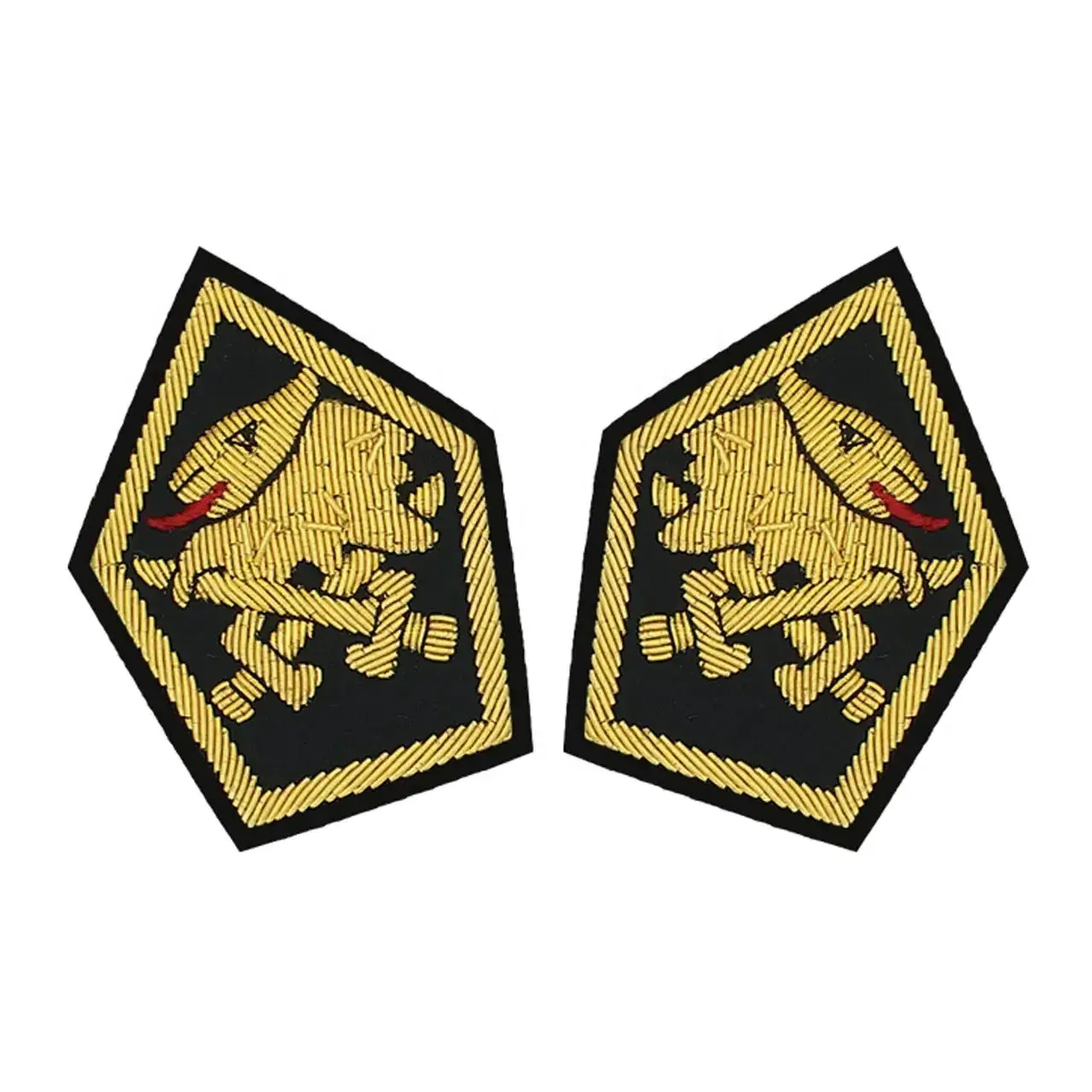 Ceremonial Officer Uniform Collar Badges Embroidered Collar badges and Uniform Accessories