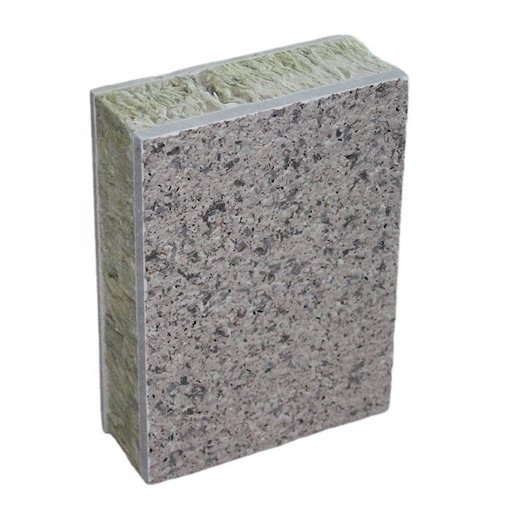 Outdoor Damping Building Material Decorative Board Composite Rock Wool Pu Insulation Sandwich Wall Exterior Siding Panel