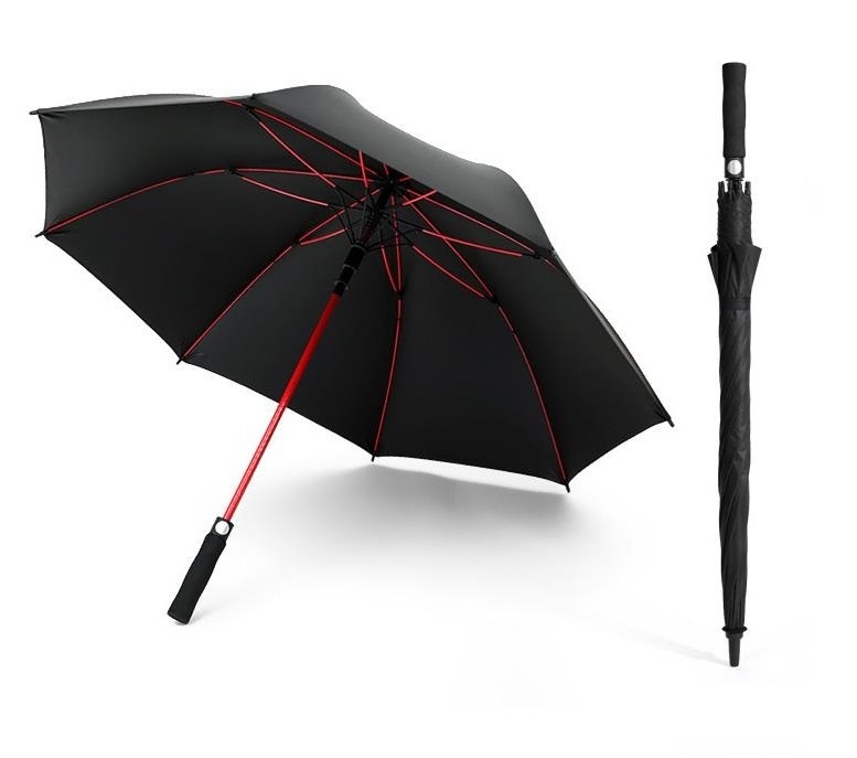 Custom Promotion Auto Open Large Big Size Strong Windproof Storm Straight Golf Umbrella With Logo Printing