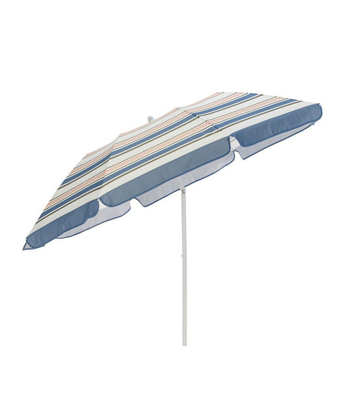 Custom Printing 6.5ft 7ft, Stripe Portable Windproof Uv50+ Beach Tent Sun Shelter Pop Up Outdoor Cool Beach Umbrella