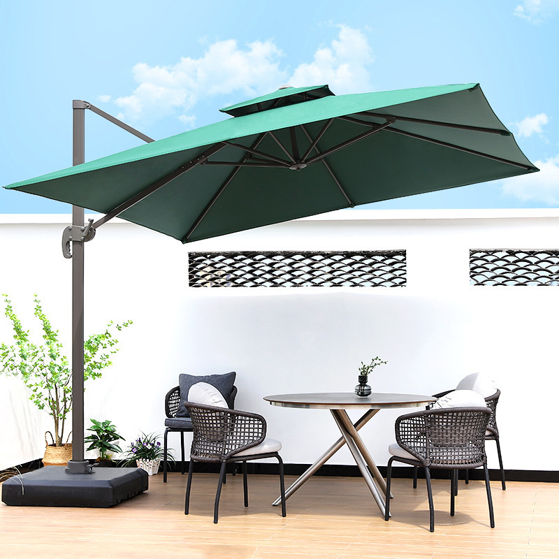 Outdoor Furniture Cabana Beach Garden Hanging Umbrella Led Light Patio Parasols Umbrellas