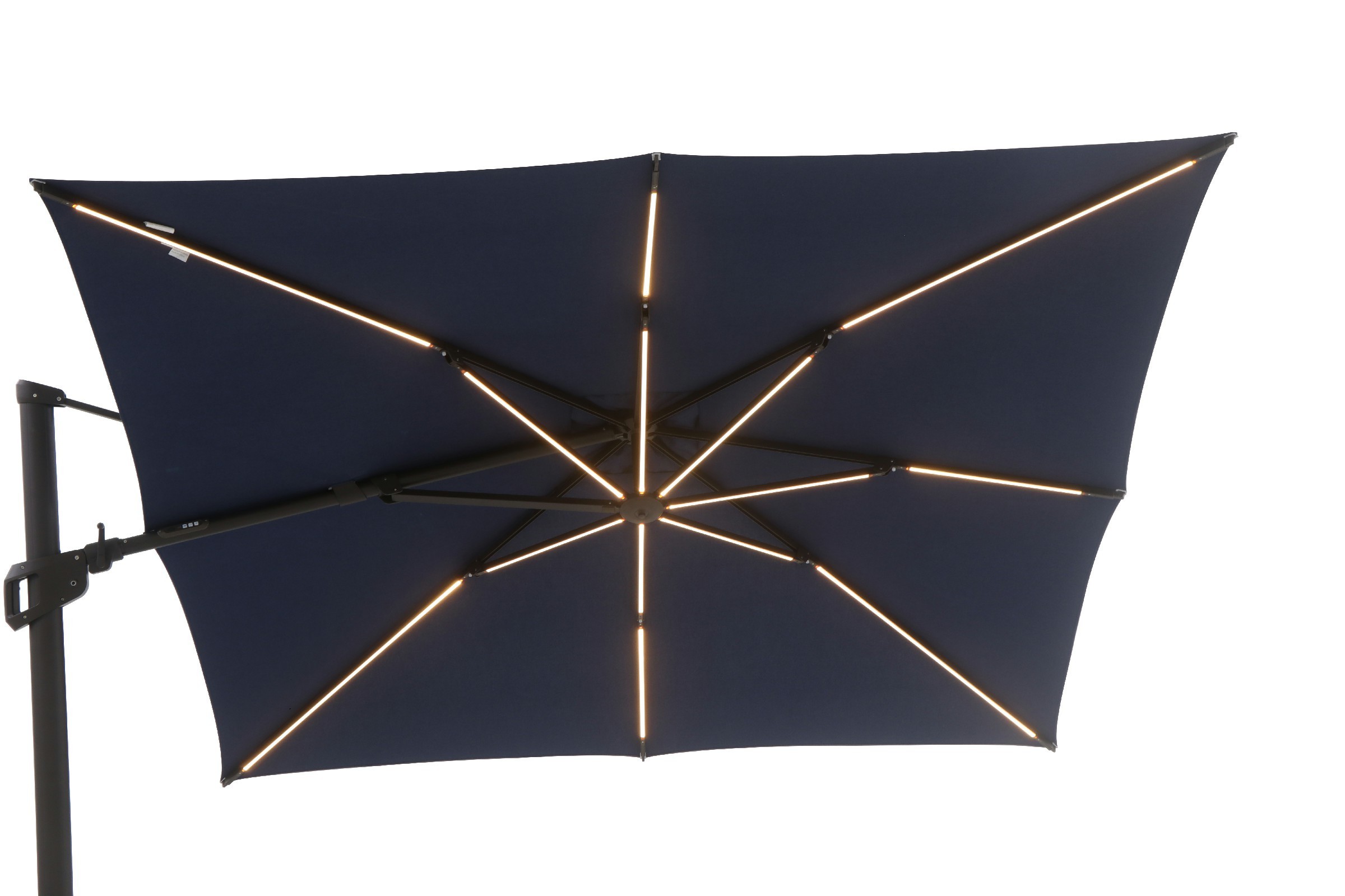 Factory Price High Quality Luxury Aluminum Garden Led Outdoor Patio Umbrella Solar Parasol With Led Lights