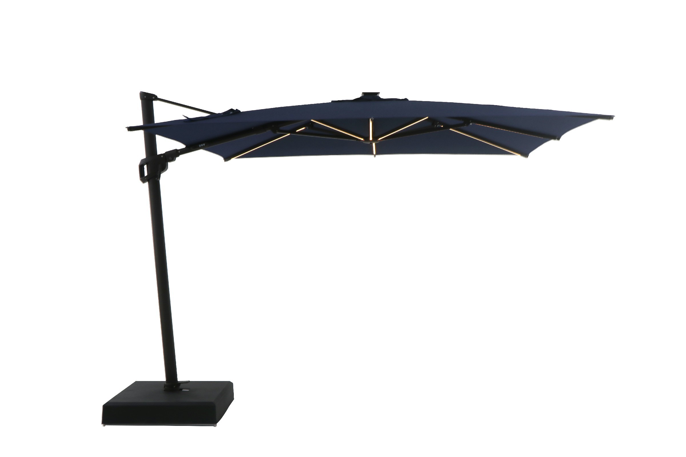 Factory Price High Quality Luxury Aluminum Garden Led Outdoor Patio Umbrella Solar Parasol With Led Lights