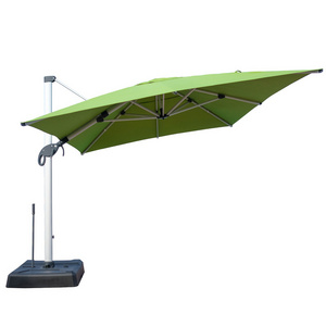 Outdoor Rectangle Umbrella Large Cantilever Umbrellas with LED Light Heavy Duty Sun Umbrella for Garden Beach Pool Side