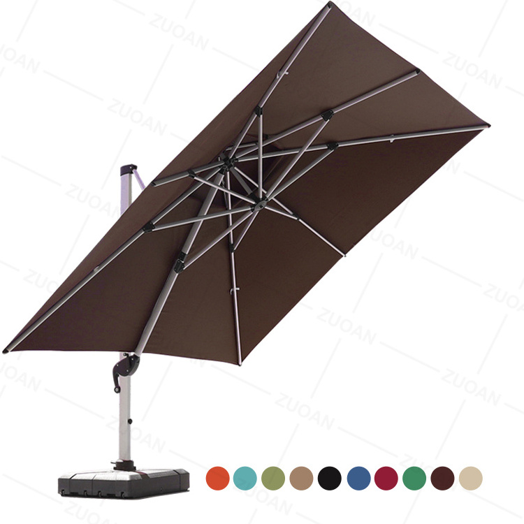 2022 Large Top Sale Waterproof Double Canopy Outdoor Umbrella 11ft Beach Aluminum Cantilever Garden Parasols Patio Umbrellas