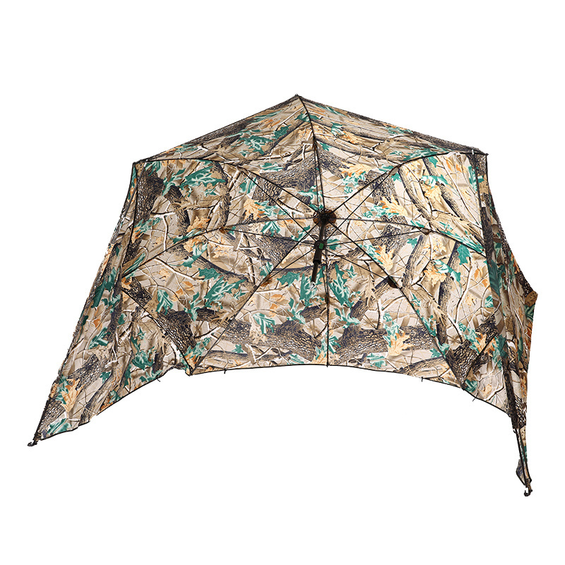 Hiking Beach Camping Outdoor Sport Custom Printed Camouflage Fishing Umbrella with tilt and side wall