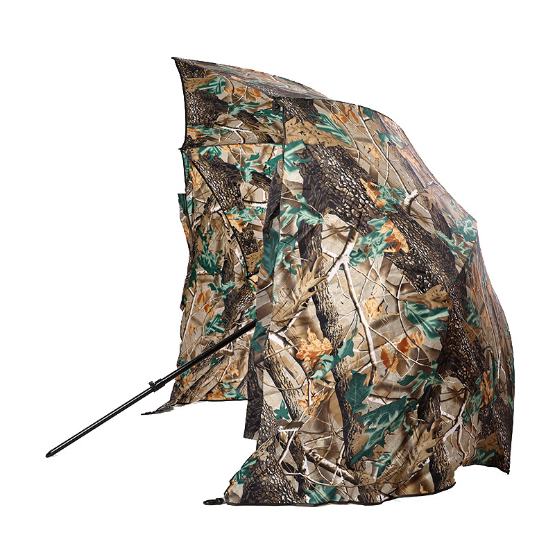 Hiking Beach Camping Outdoor Sport Custom Printed Camouflage Fishing Umbrella with tilt and side wall