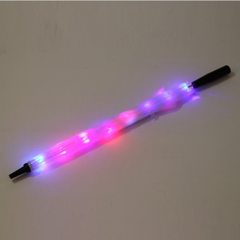 Clear Dome Bubble Shape Led Flashlight Umbrella With Long Handle