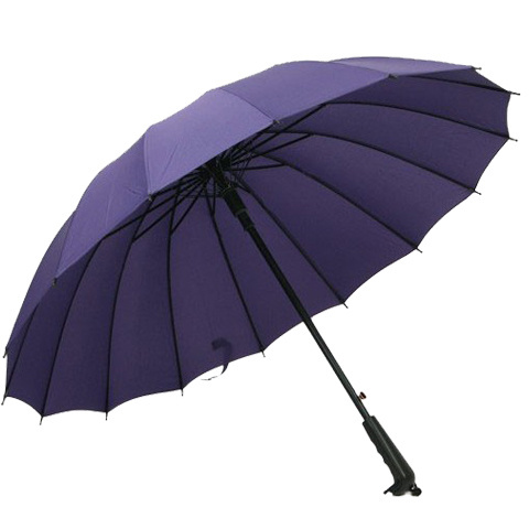 16k Straight Handle Long Shaft Automatic Rain Umbrella 16 Ribs Rainbow Umbrella