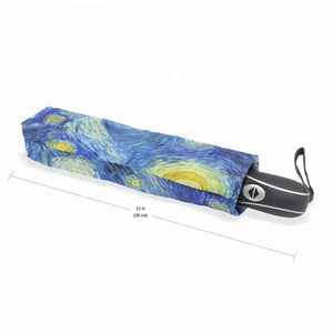 Van Gogh Oil Painting Auto Open Close 3 Folding Umbrella