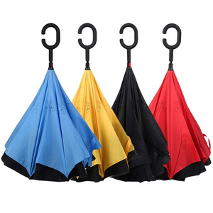 Double Layer Inverted Umbrella Big Straight Reverse Parasol Windproof UV Protection Umbrella for Car Rain Outdoor Hands Free