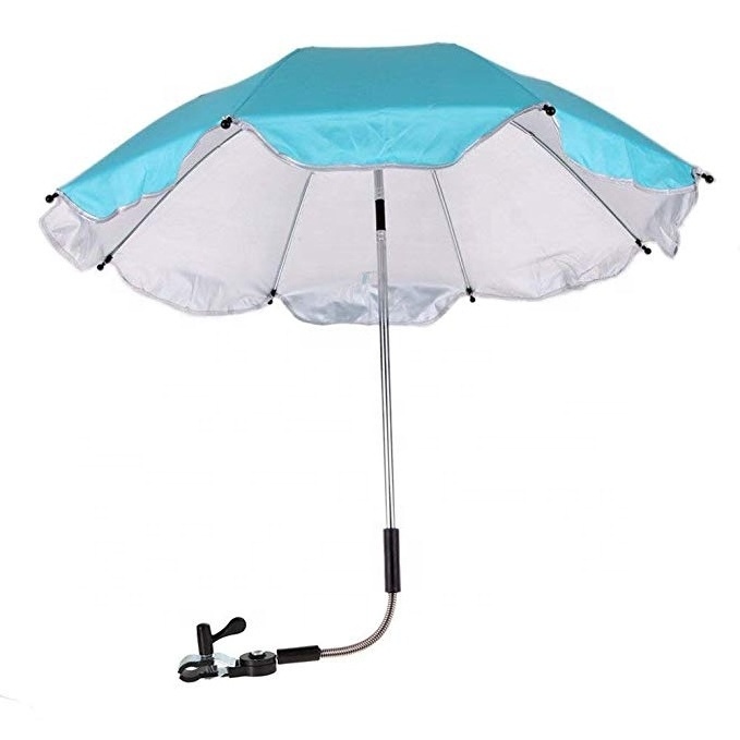 23 inch lady windproof uv protect clamp umbrella for baby carriage PRAM umbrella clamp