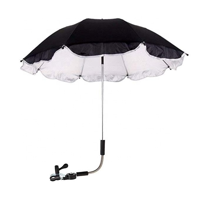 23 inch lady windproof uv protect clamp umbrella for baby carriage PRAM umbrella clamp