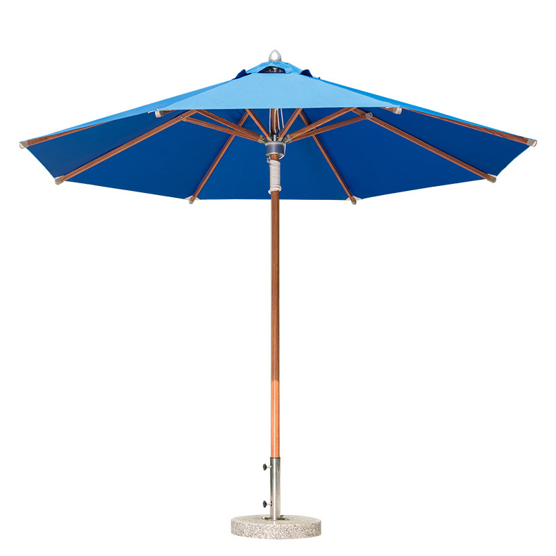 300x300 Cm Classic Garden Wooden Paint Giant Commercial Project Centre Pole Umbrella For Garden