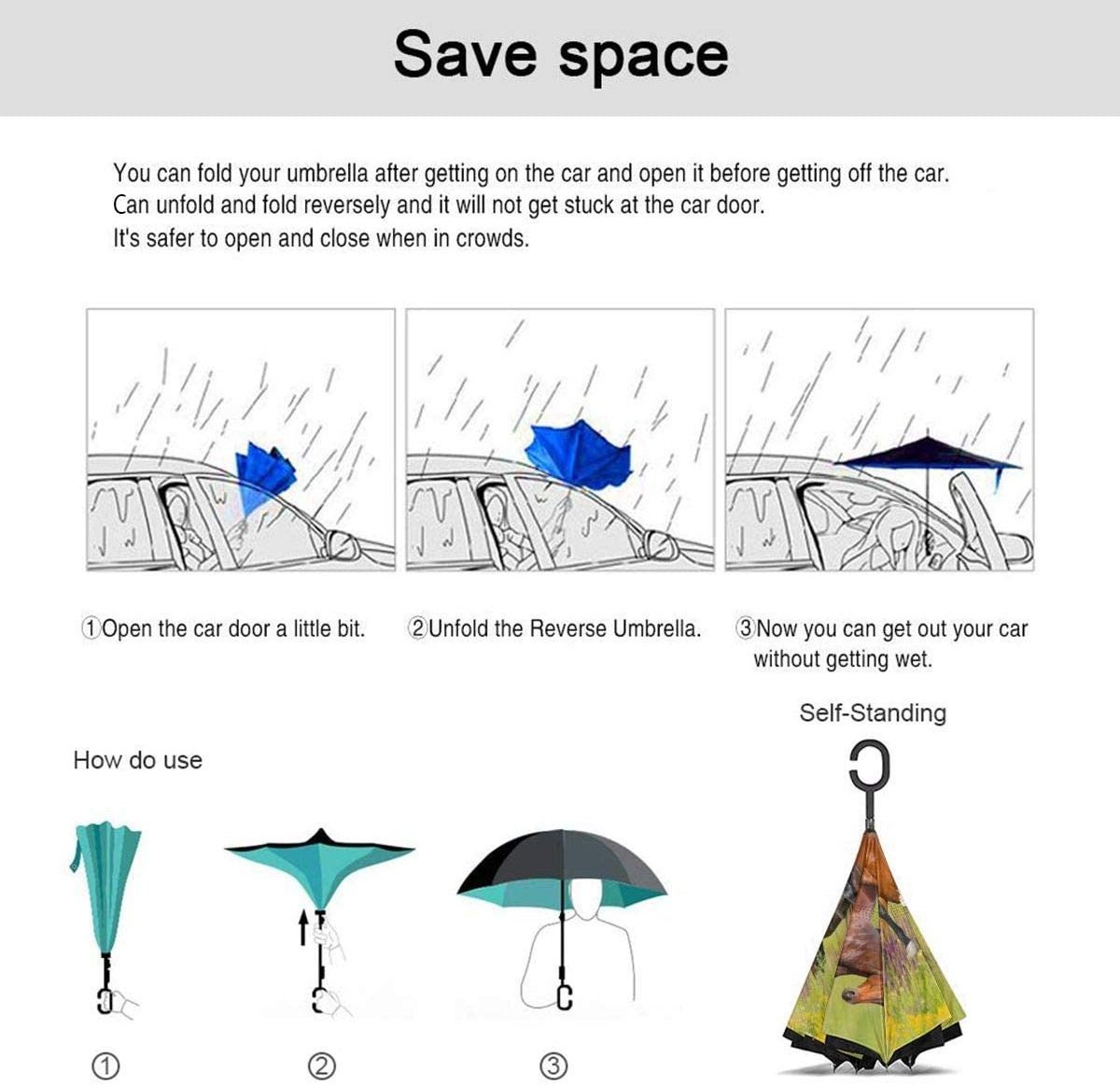 Double Layers Big Parapluie Inverse Umbrella For Car Business Umbrella Rain Men Women Reverse Umbrellas